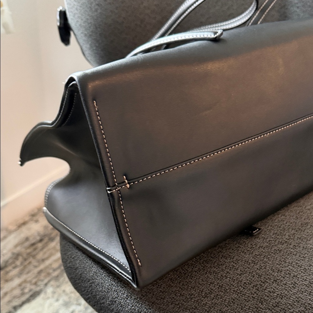 Italian Leather Black Tote Bag Made in Italy - Picture 6 of 15